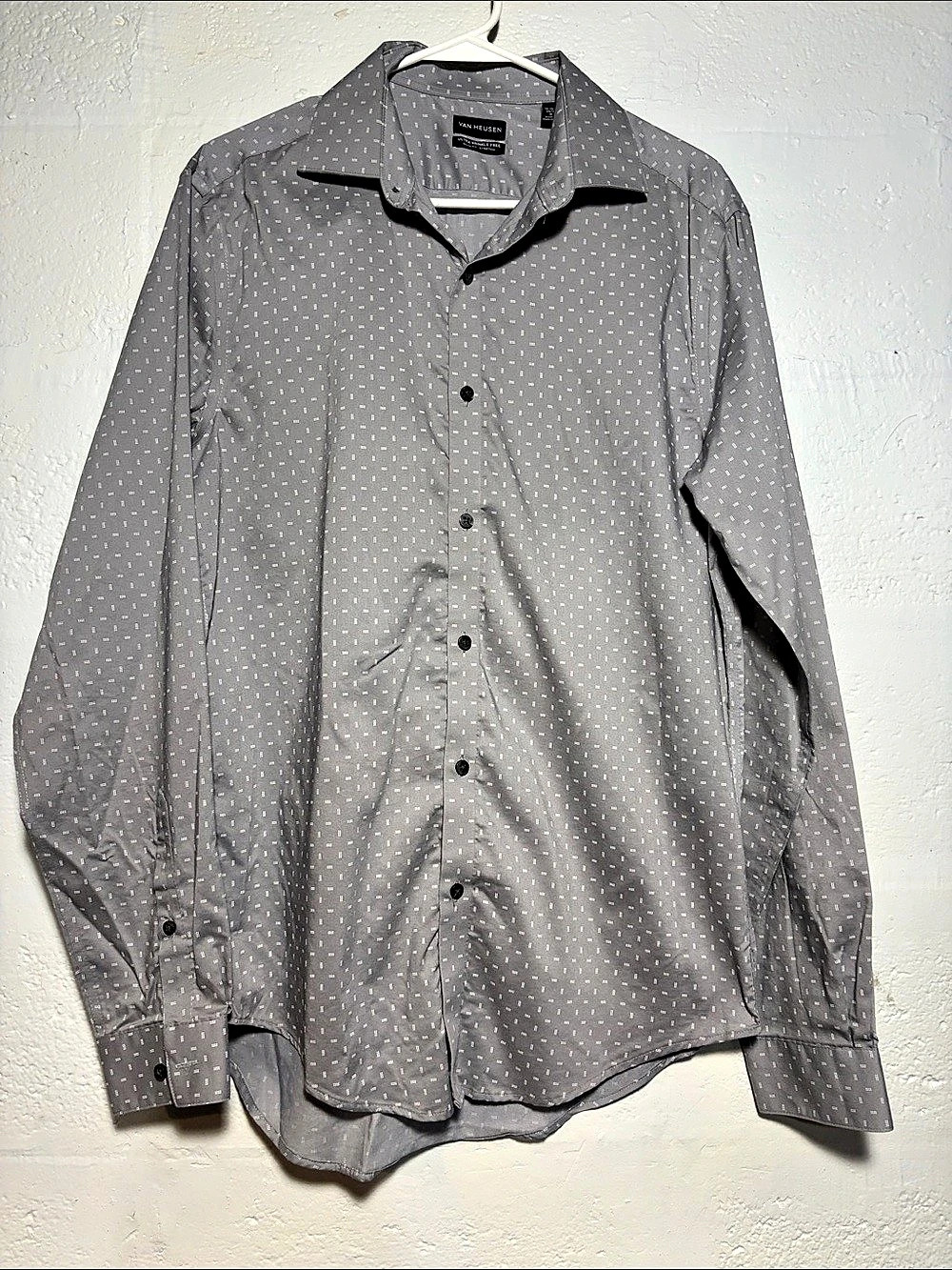 Van Heusen Ultra Wrinkle Free Slim Fit Stretch Dress Shirt Dress Shirt Gray